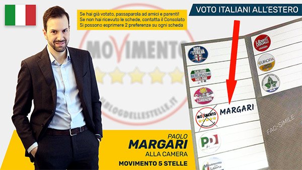 Paolo Margari, candidato M5S alla Camera estero - Europa