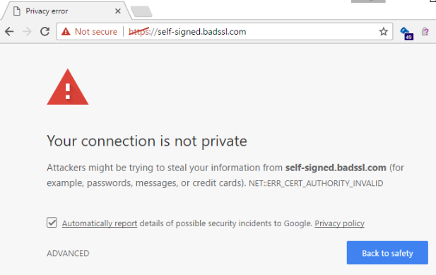 Not Secure website on Google Chrome