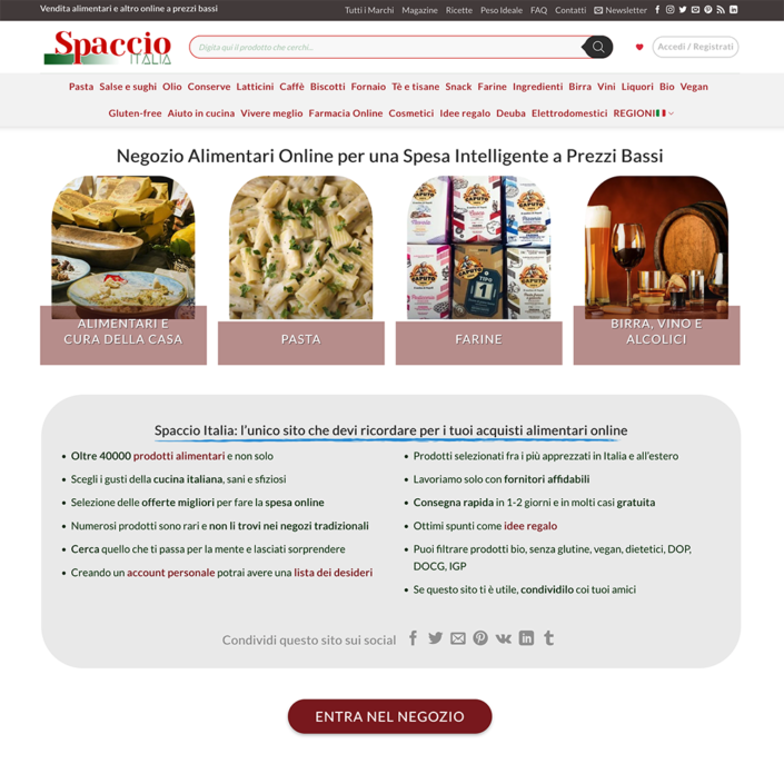 spaccio italia vendita alimentari spesa online