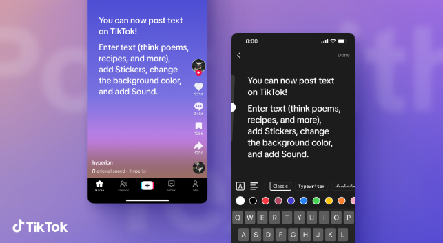 Text Posts by TikTok: the new format to challenge X (Twitter) and Threads