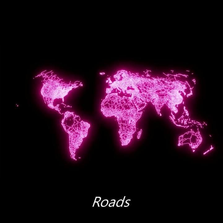 World map 2023 Roads