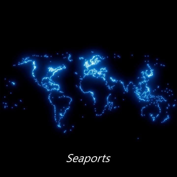 World map 2023 Seaports